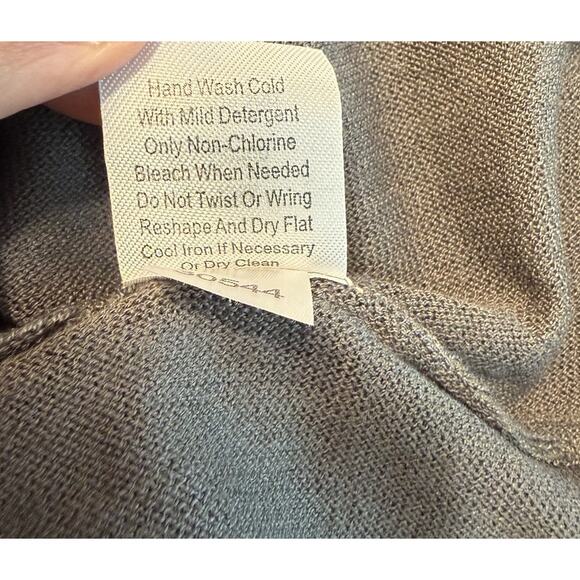 Garnet Hill Sweater Top Women’s LG Gray Silk Blend Lagenlook Oversized Dolman - Picture 7 of 11